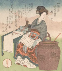 Nuji, weibliche Begleiterin, die Schriften von daoistischen Weisen zusammenstellte, ca. 1827