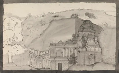 Innenraum eines Ellora-Höhlentempels