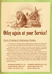 Otley wieder zu Ihren Diensten - Für die Druck- und Schreibwarenbranche, 1919