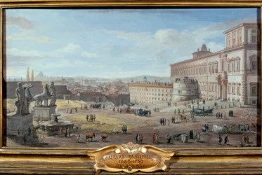 Ansicht von Rom mit dem Quirinalspalast und Piazza im Vordergrund