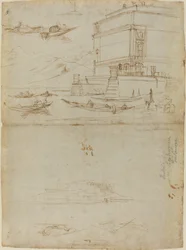 Studien des Lago Maggiore und des Eingangs zu einem Palazzo