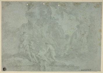 Felsige Landschaft mit Figuren