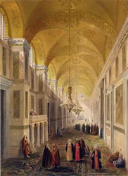 Hagia Sophia, Platte 2: der Narthex, graviert von Louis Haghe (1806-85) veröffentlicht 1852