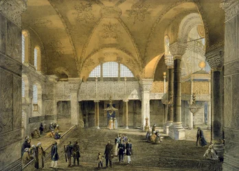 Haghia Sophia, Tafel 9: die neue Kaiserliche Galerie, graviert von Louis Haghe (1806-85), veröffentlicht 1852