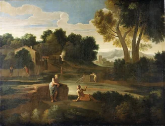 Klassische Landschaft mit Figuren