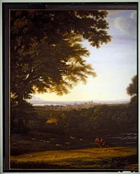 Italienische pastorale Landschaft (Detail), undatiert