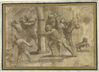 Simson bringt den Tempel zum Einsturz