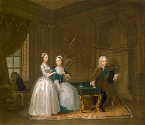 Porträt von John Montagu, seiner Frau und ihrer jüngeren Tochter