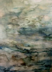 Neblige abstrakte Landschaft