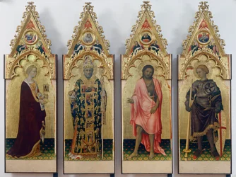 Vier Heilige des Quaratesi-Polyptychons, Heilige Maria Magdalena, Heiliger Nikolaus von Bari, Heiliger Johannes der Täufer und Heiliger Georg
