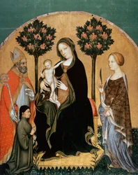 Madonna mit Kind und Heiligen Katharina, Nikolaus und Stifter