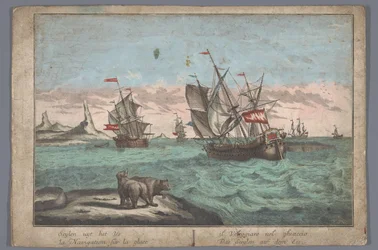 Ansicht des Segelns auf dem Eis
