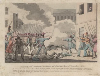 Ausbruch der polnischen Revolution in Warschau im November 1830