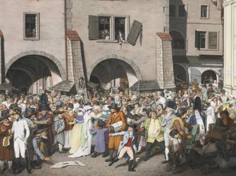 Geschäftiger Marktplatz, Prag, 1804
