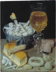 Stillleben mit Brot und Süßigkeiten