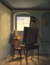 Caspar David Friedrich in seinem Atelier