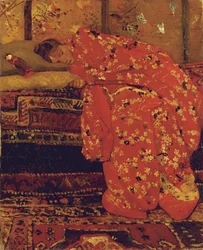Mädchen im roten Kimono