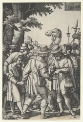 Joseph wird an die Händler verkauft, aus Die Geschichte von Joseph, 1546