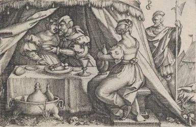 Judith und Holofernes beim Essen
