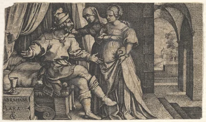 Sarah stellt Hagar Abraham vor, ca. 1543