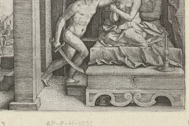 Sextus vergewaltigt Lucretia unter Schwertbedrohung
Geschichten aus der frühen römischen Geschichte (Serientitel)