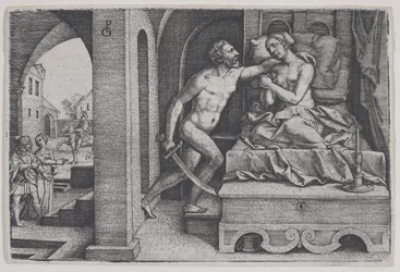 Tarquinius vergewaltigt Lucretia, aus Szenen der römischen Geschichte