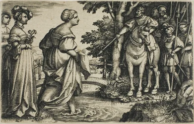 Die Königin von Saba vermeidet die Holzbrücke
