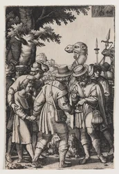 Die Geschichte von Joseph, Joseph wird von seinen Brüdern verkauft, erste Hälfte des 16. Jahrhunderts (Gravur)