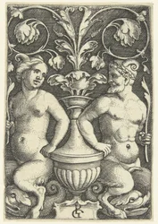 Weiblicher und männlicher Satyr