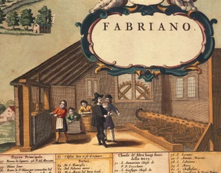 Detail der Papierindustrie der Stadt Fabriano