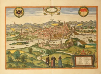 Karte von Halle an der Saale aus Civitates Orbis Terrarum von Georg Braun