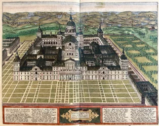 Kloster (Palast von König Philipp II), Spanien (Gravur)