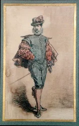 Männliche Figur in historischer Kleidung