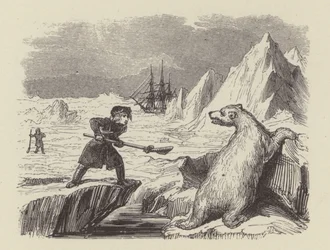 Der junge Nelson tötet einen Eisbären (Gravur)