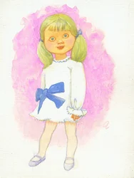 Kleines Mädchen mit Schleife