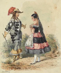 Kavalier und Magd in spanischer Tracht