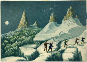 Aufbruch von den Grands Mulets, aus „Besteigung des Mont Blanc“