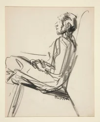 Sitzender Mann