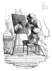 Ein Affe malt einen Esel, 1753