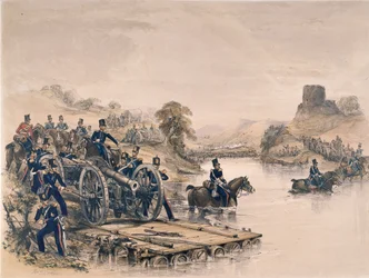 Royal Artillery, Flussüberquerung, ca. 1854