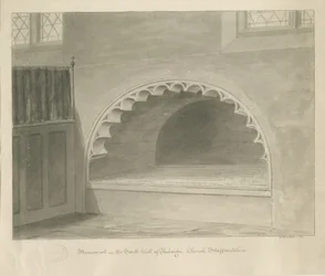 Kirche von Penkridge - Denkmal in der Südwand (1841)