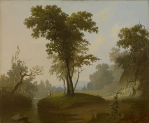 Landschaft mit Fischer