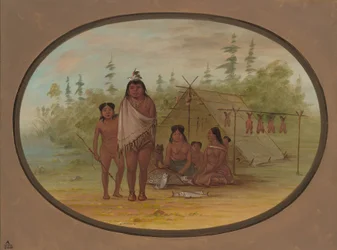 Ein Flathead-Häuptling mit seiner Familie, 1855-1869