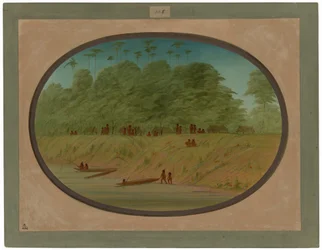 Ein kleines Dorf - Payaguas-Indianer