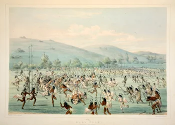 Ballspiel, veröffentlicht 1845, Farblithographie