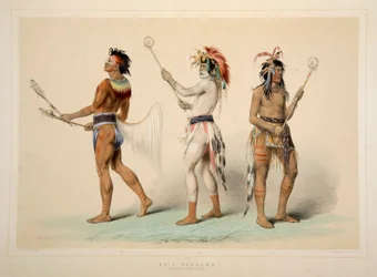 Ballspieler, veröffentlicht 1845, Farblithographie