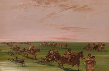 Gruppe von Sioux beim Umzug