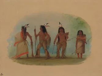 Vier Apachee-Indianer
