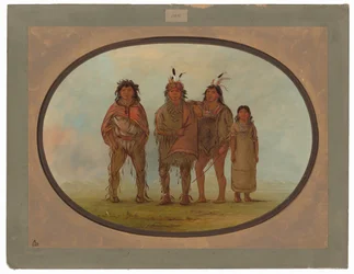 Vier Dogrib-Indianer