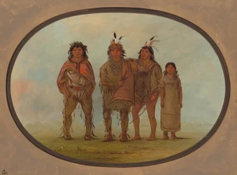 Vier Dogrib-Indianer
